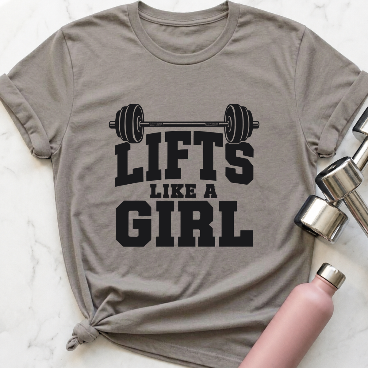Lifts Like A Girl T-Shirt — Athletic Heather