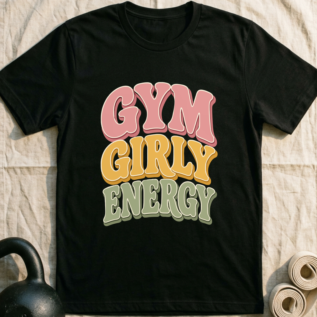 Gym Girly Energy T-Shirt — Black