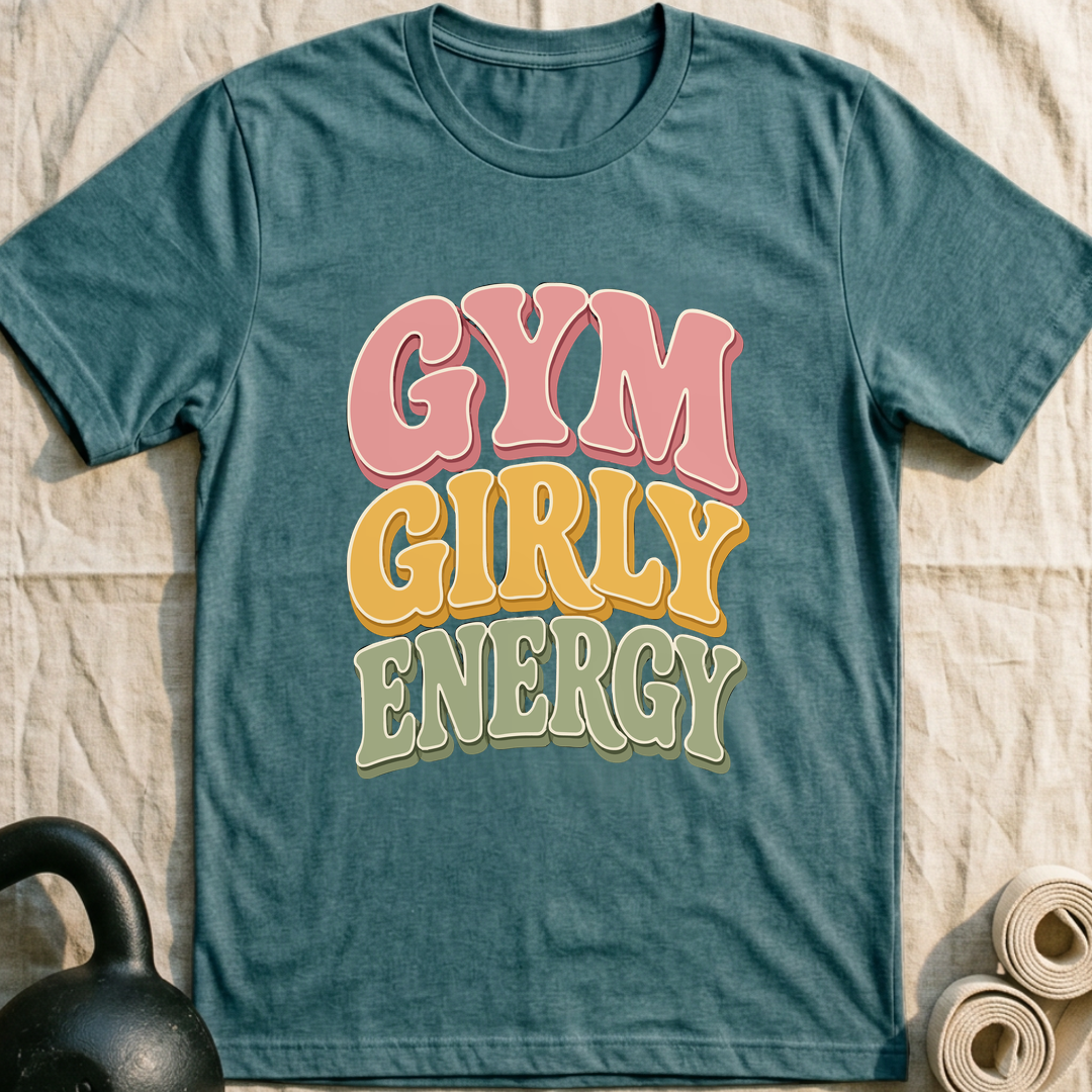 Gym Girly Energy T-Shirt — Heather Deep Teal