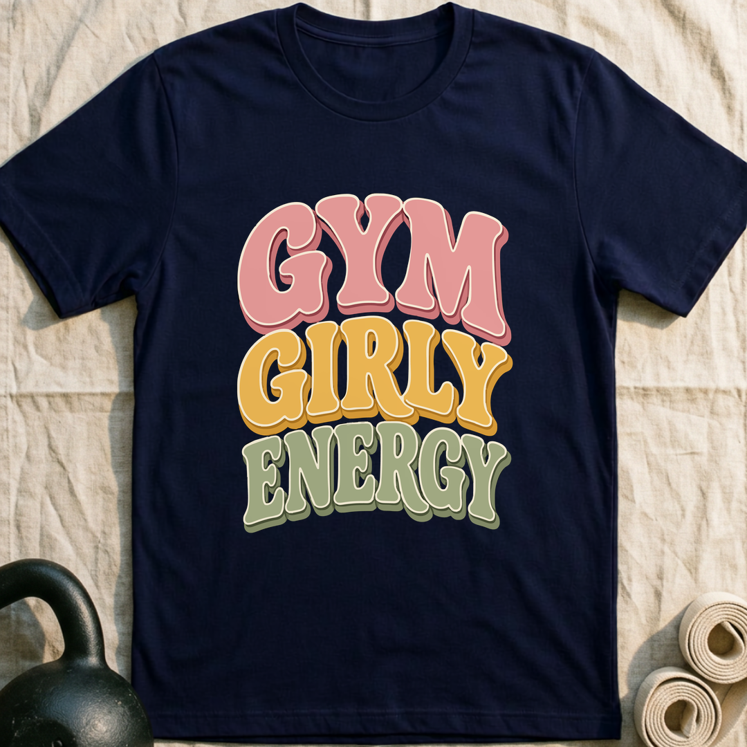 Gym Girly Energy T-Shirt — Navy
