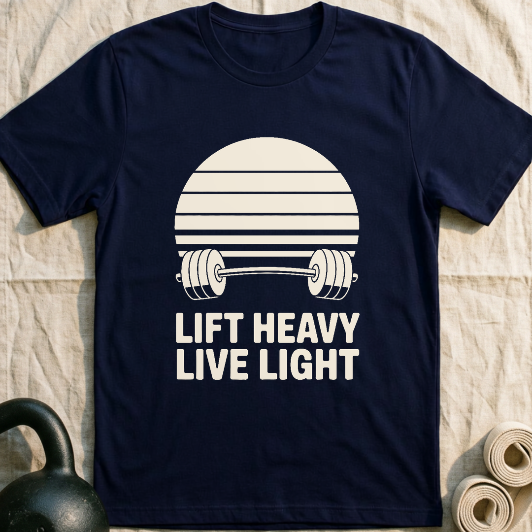 Lift Heavy Live Light T-Shirt — Navy