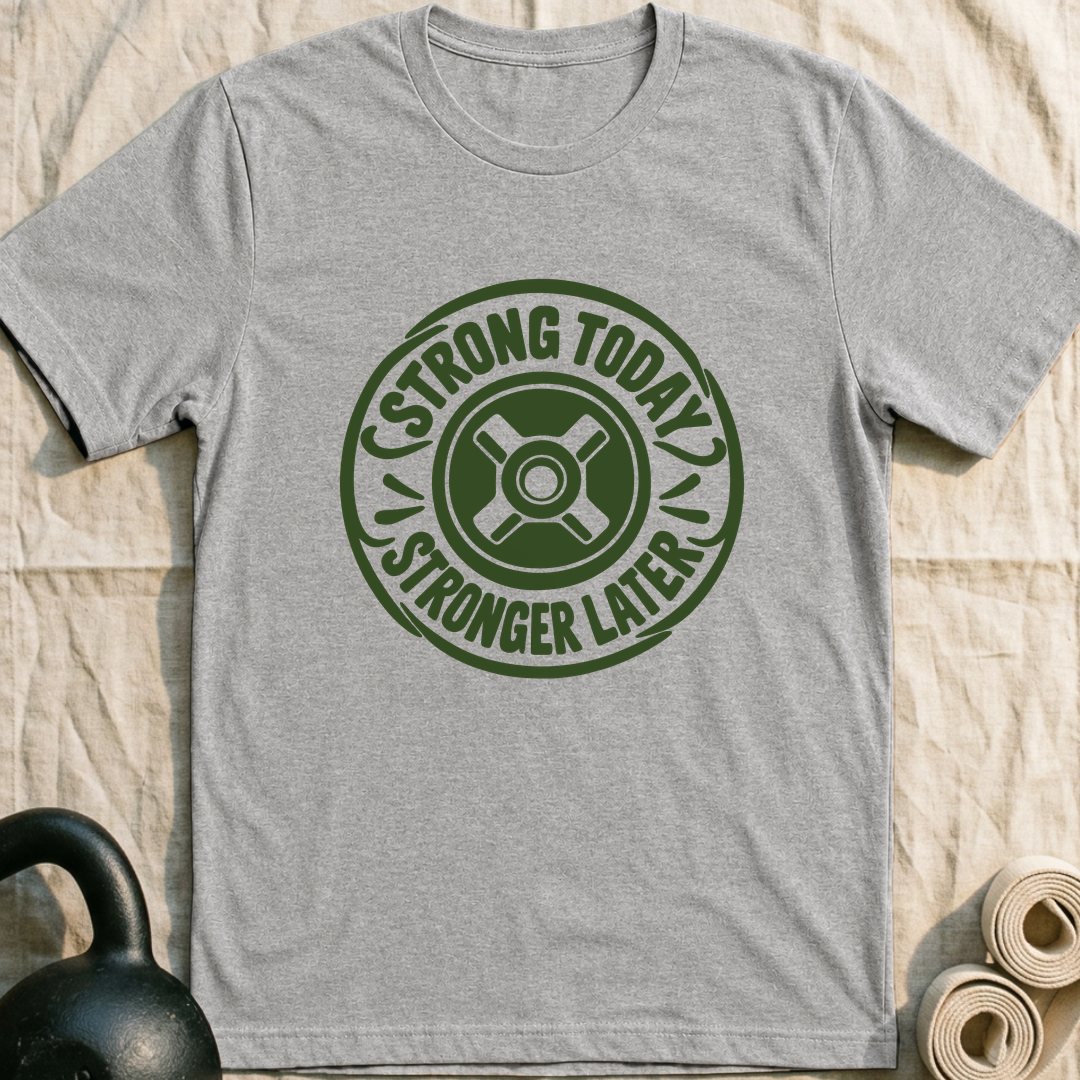 Strong Today Badge T-Shirt — Athletic Heather