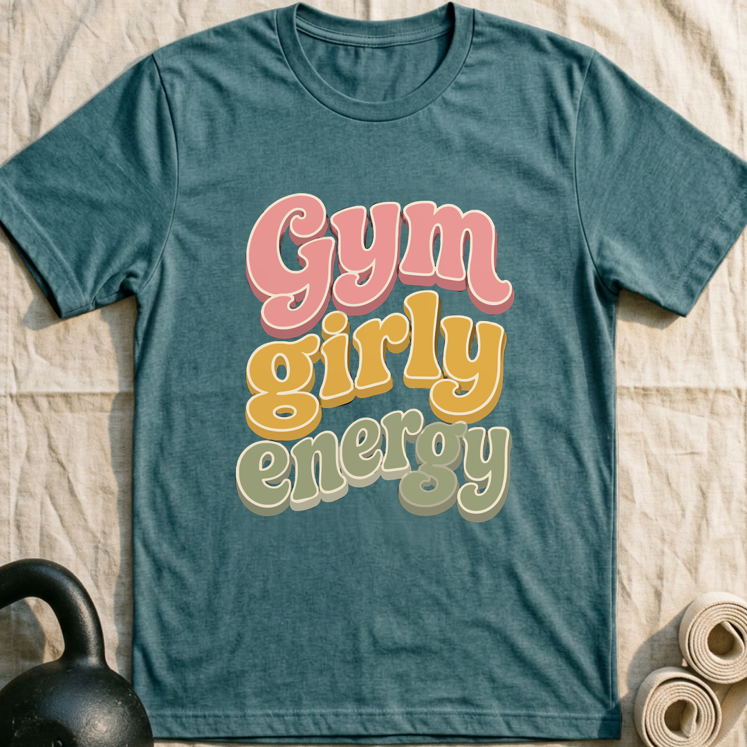 Gym Girly Groove T-Shirt — Heather Deep Teal