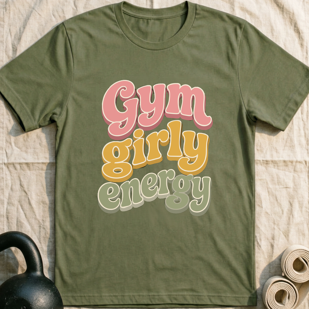 Gym Girly Groove T-Shirt — Military Green