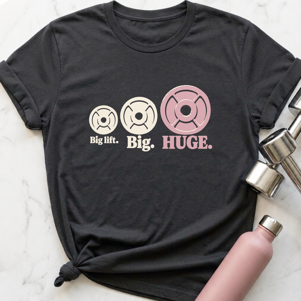 Big Lift Big Huge Plates T-Shirt — Dark Grey Heather