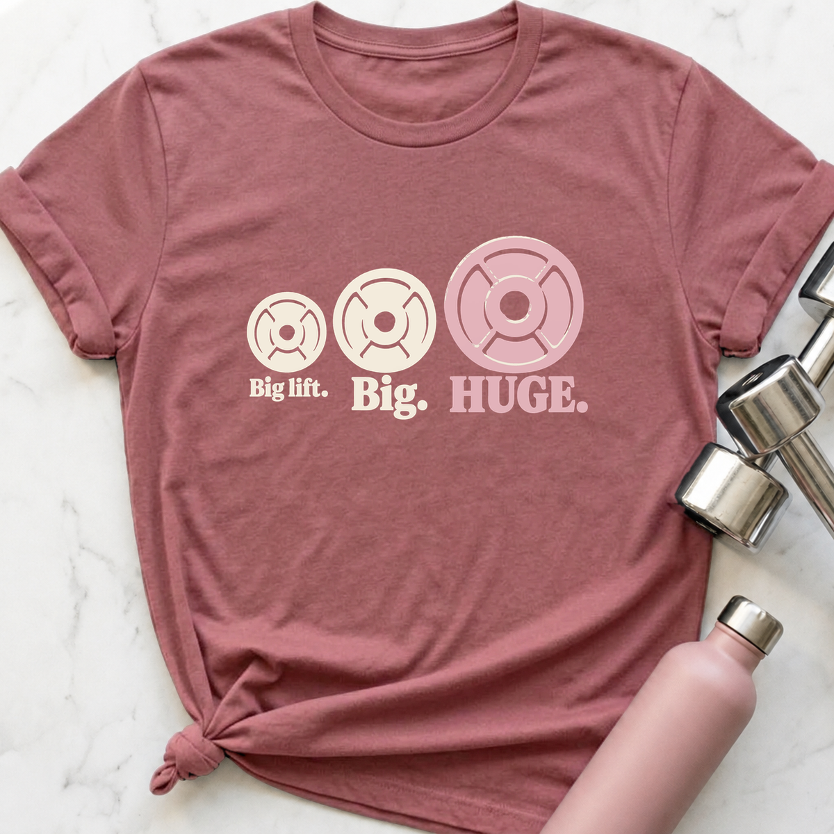 Big Lift Big Huge Plates T-Shirt — Mauve