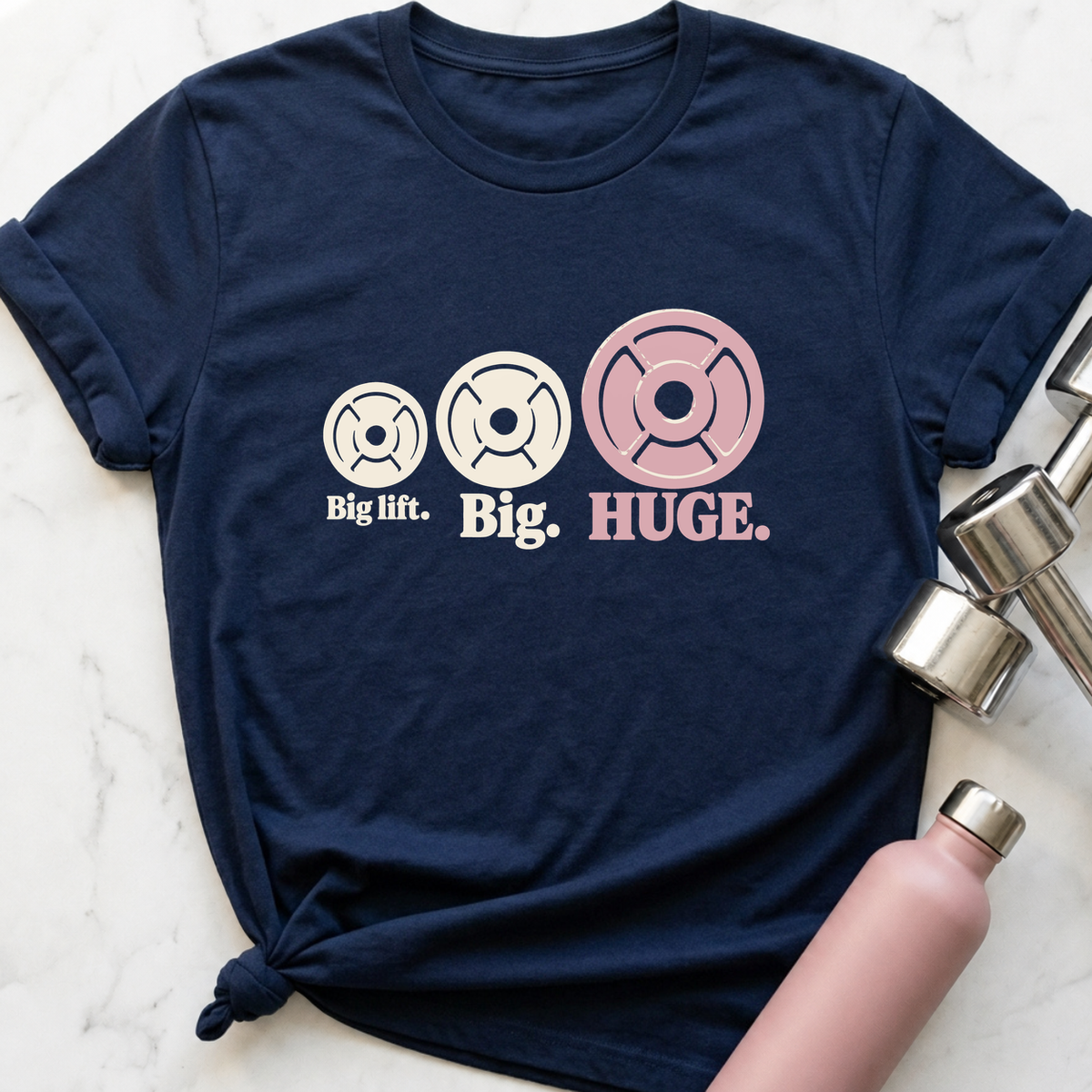 Big Lift Big Huge Plates T-Shirt — Navy