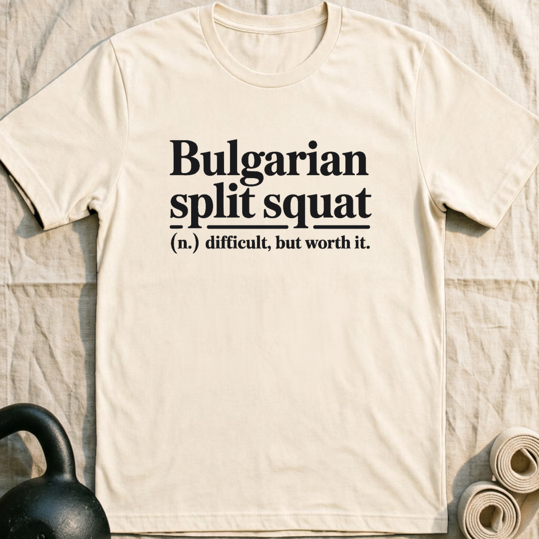 Bulgarian Split Squat T-Shirt — Natural