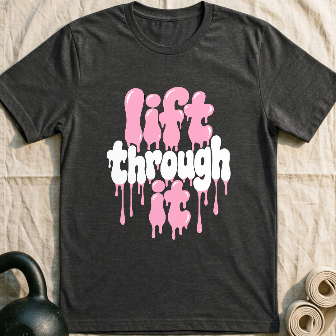 Lift Through It Drip T-Shirt — Dark Grey Heather