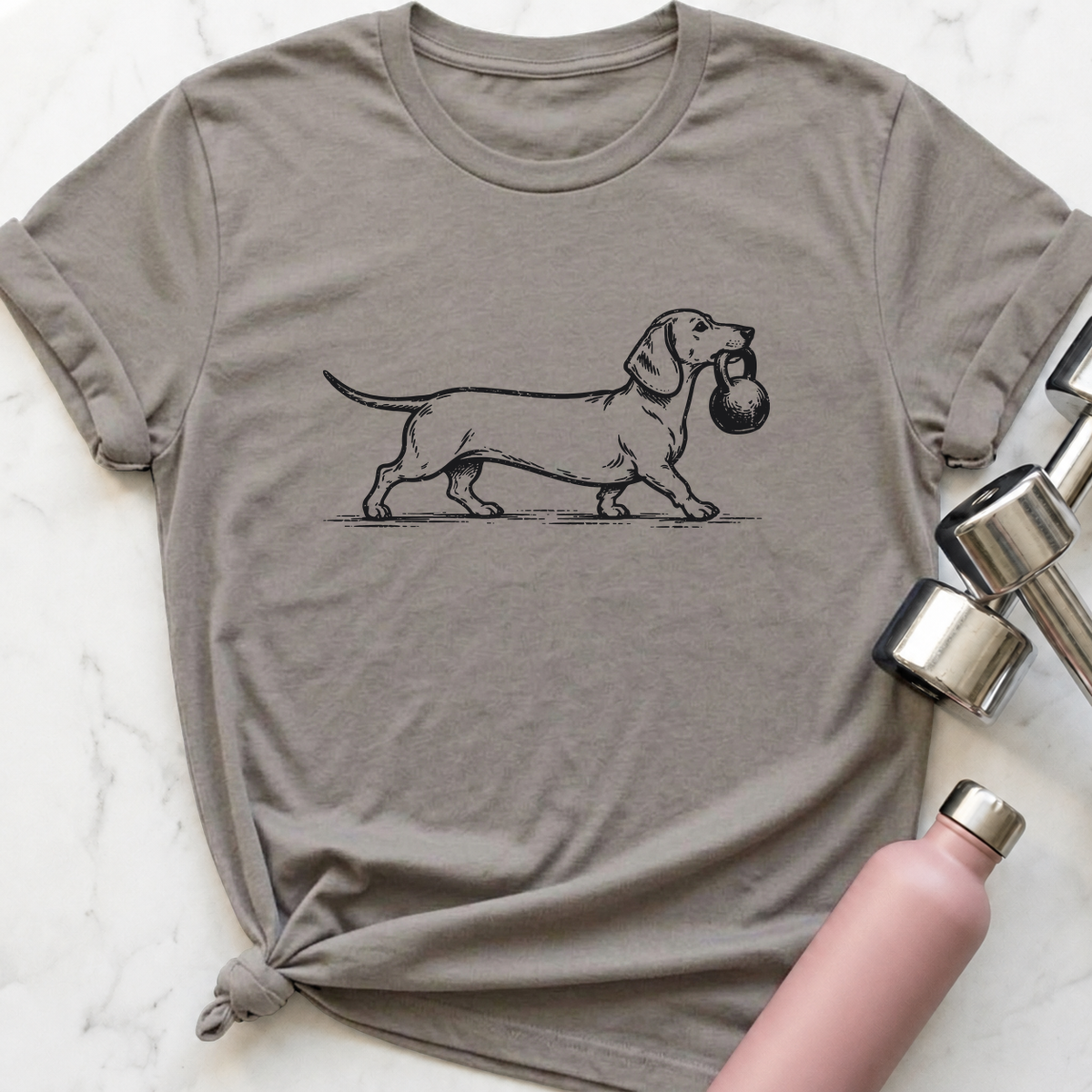 Farmer's Carry Dachshund T-Shirt — Athletic Heather