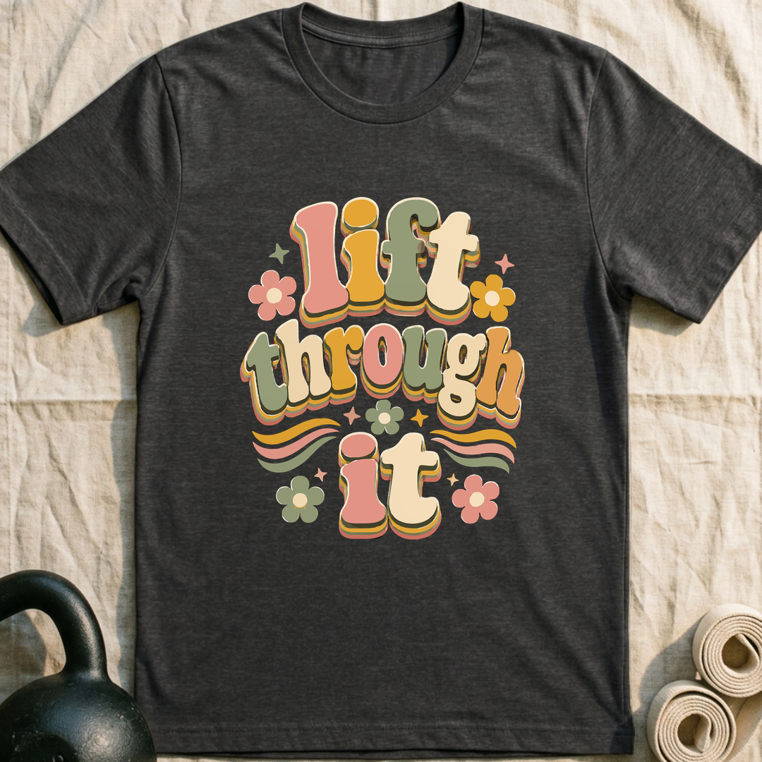 Lift Through It Bloom T-Shirt — Dark Grey Heather