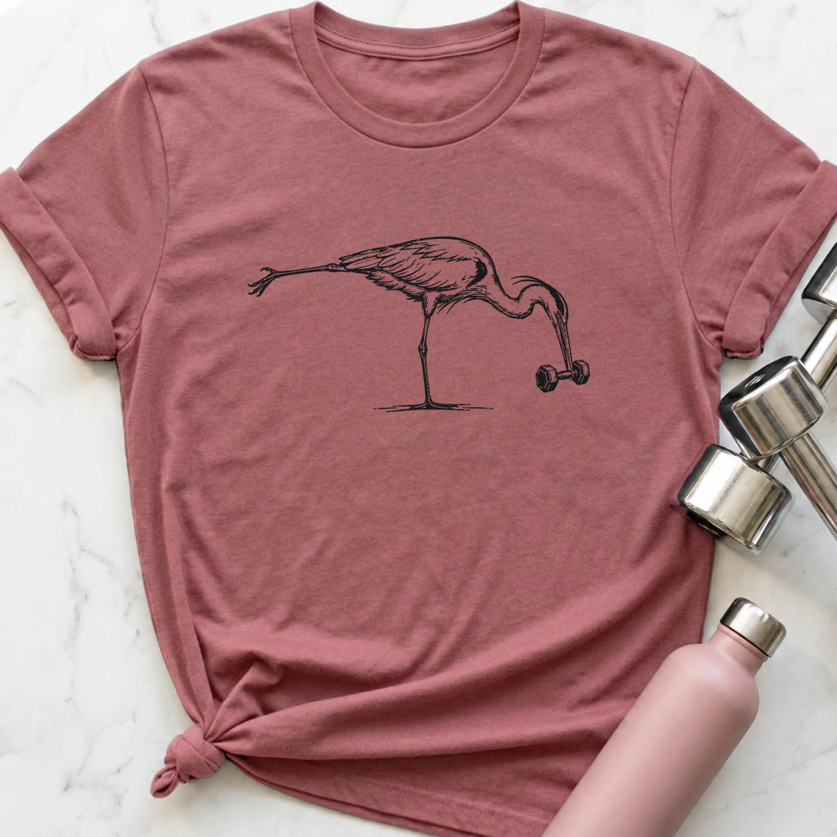 Single Leg RDL Heron T-Shirt — Mauve