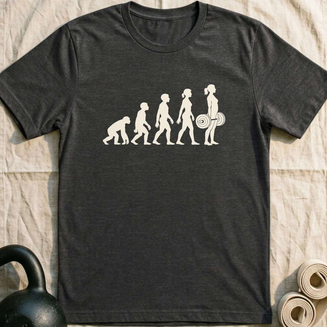 Evolution Of A Woman T-Shirt — Dark Grey Heather