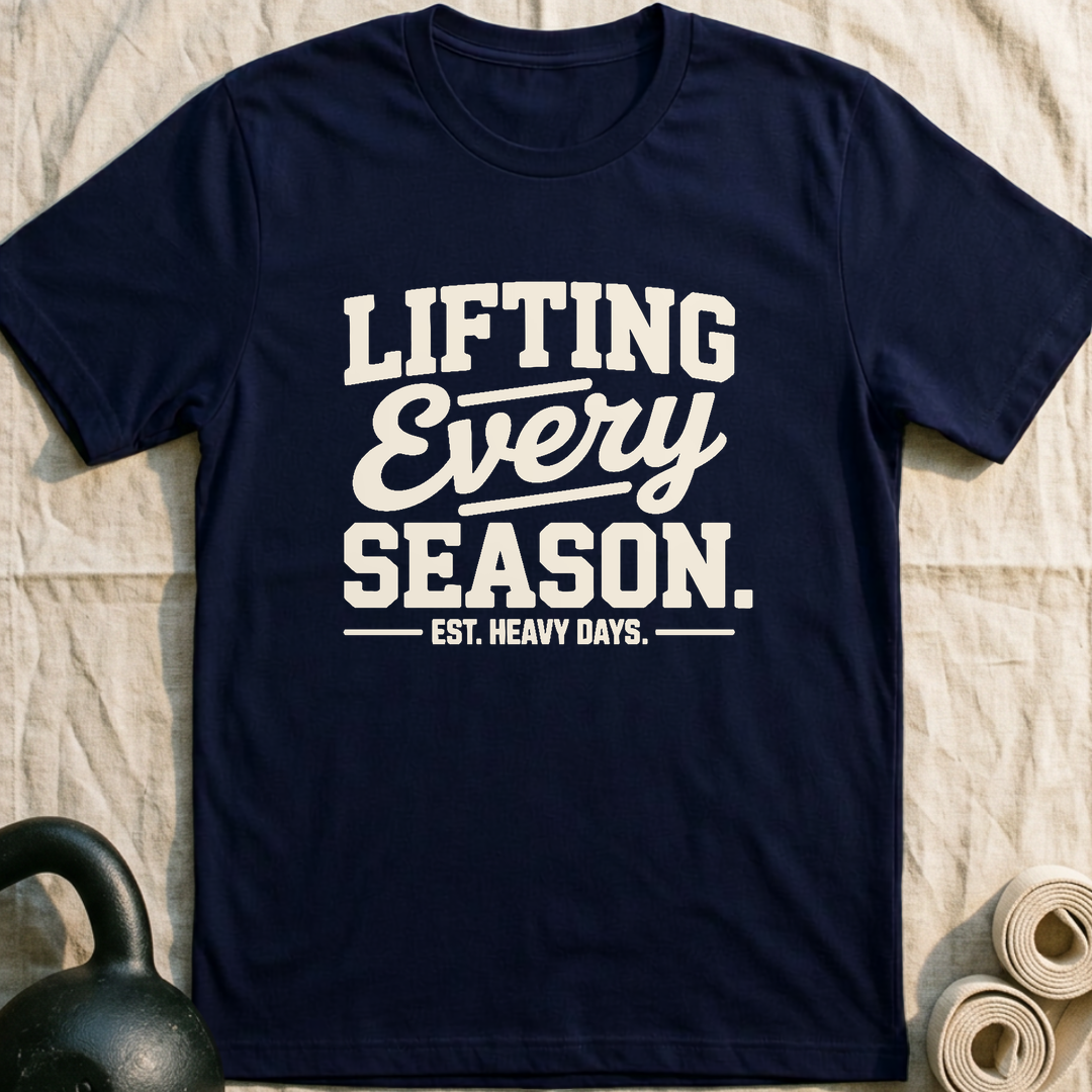 Lifting Every Season T-Shirt — Navy