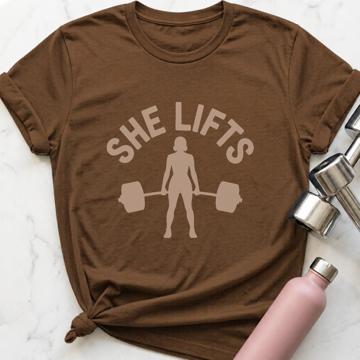 She Lifts T-Shirt — Heather Brown