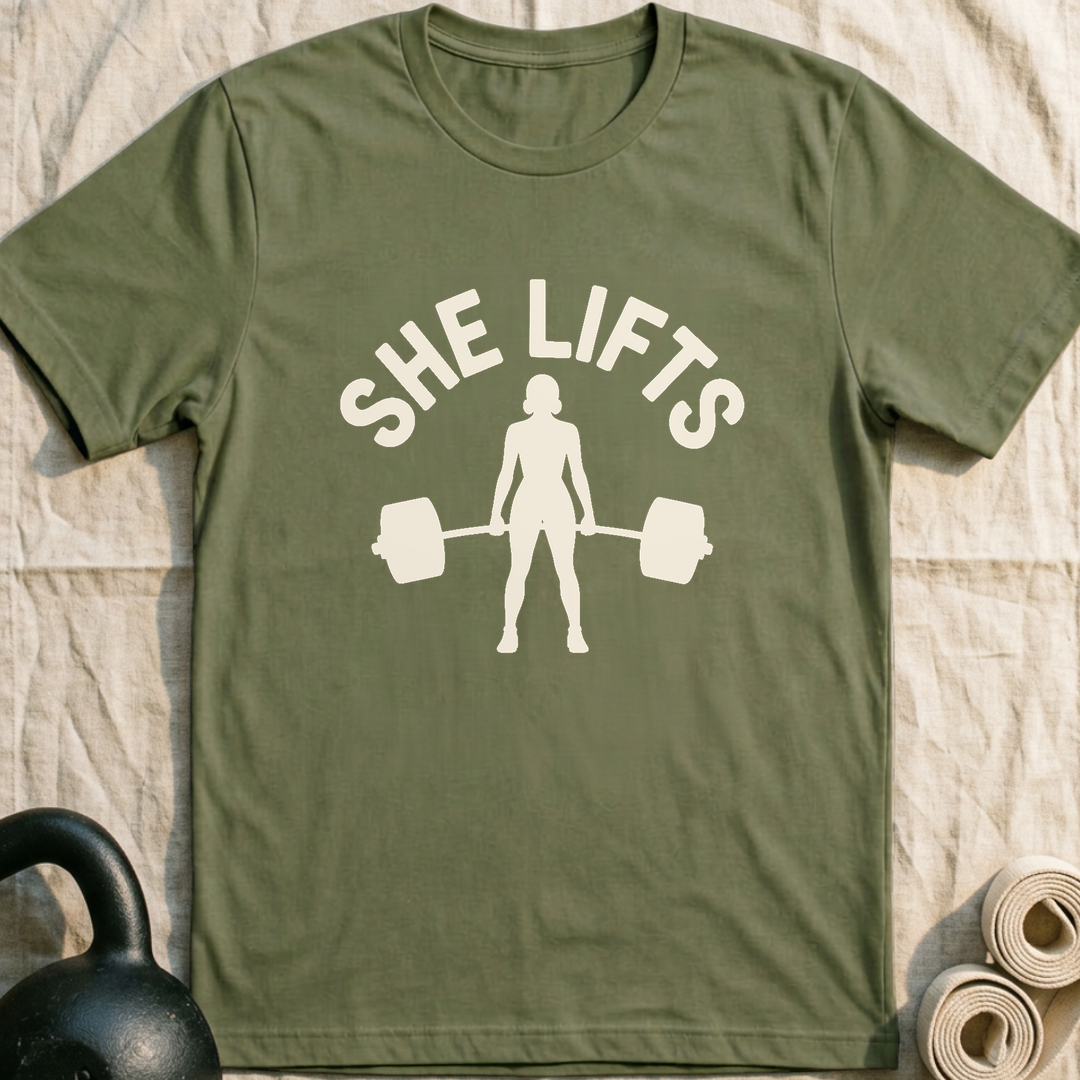 She Lifts T-Shirt — Military Green