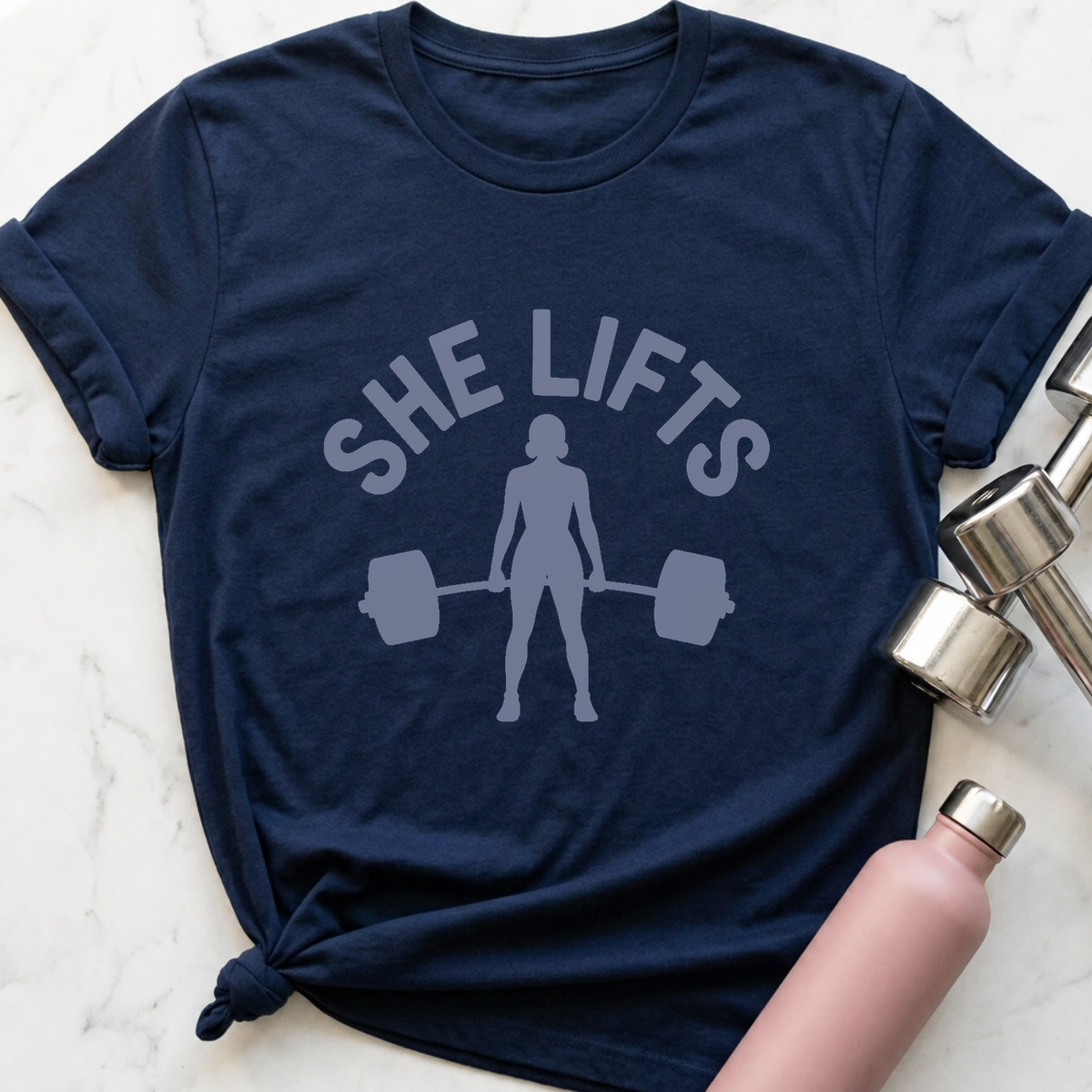 She Lifts T-Shirt — Navy