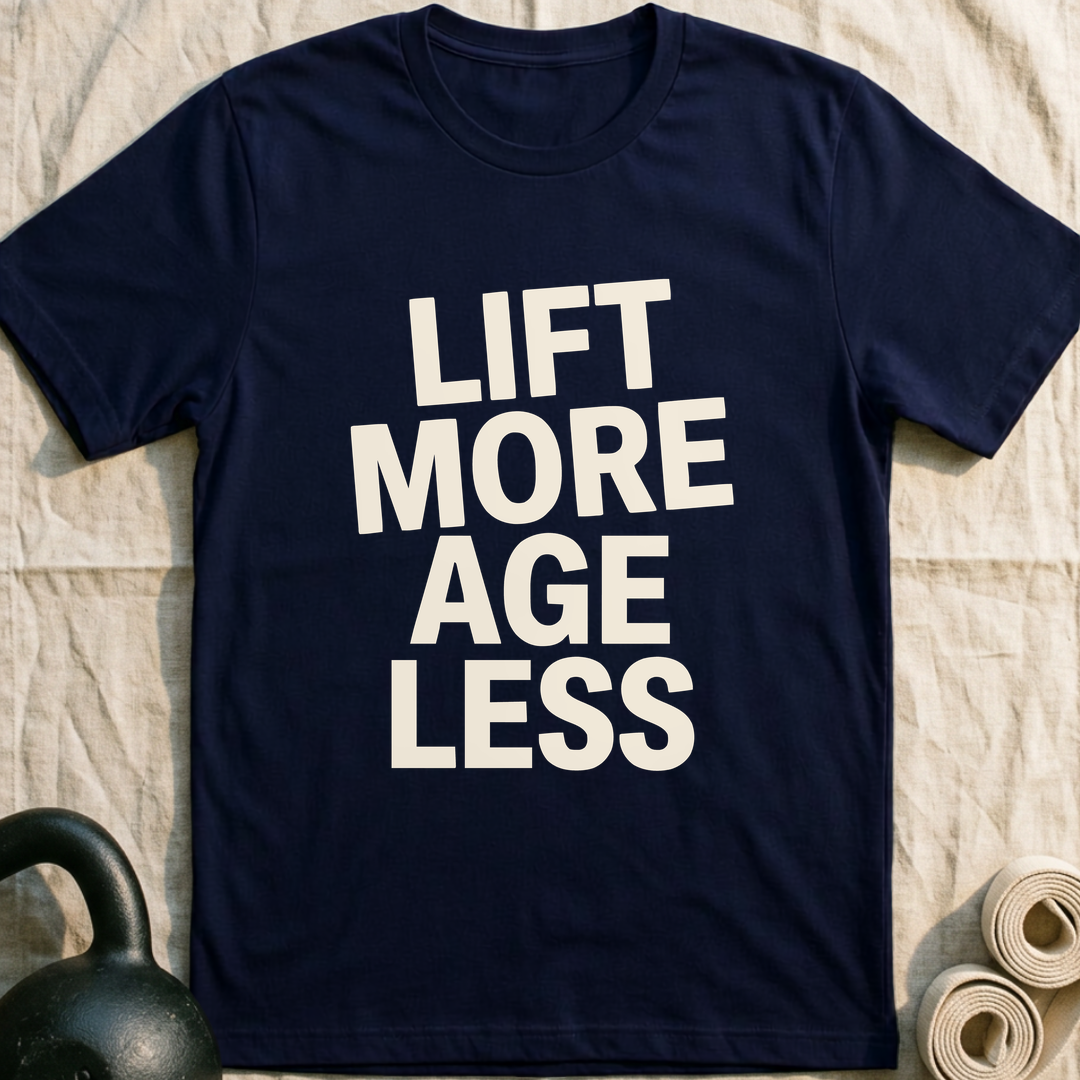 Lift More Age Less T-Shirt — Navy